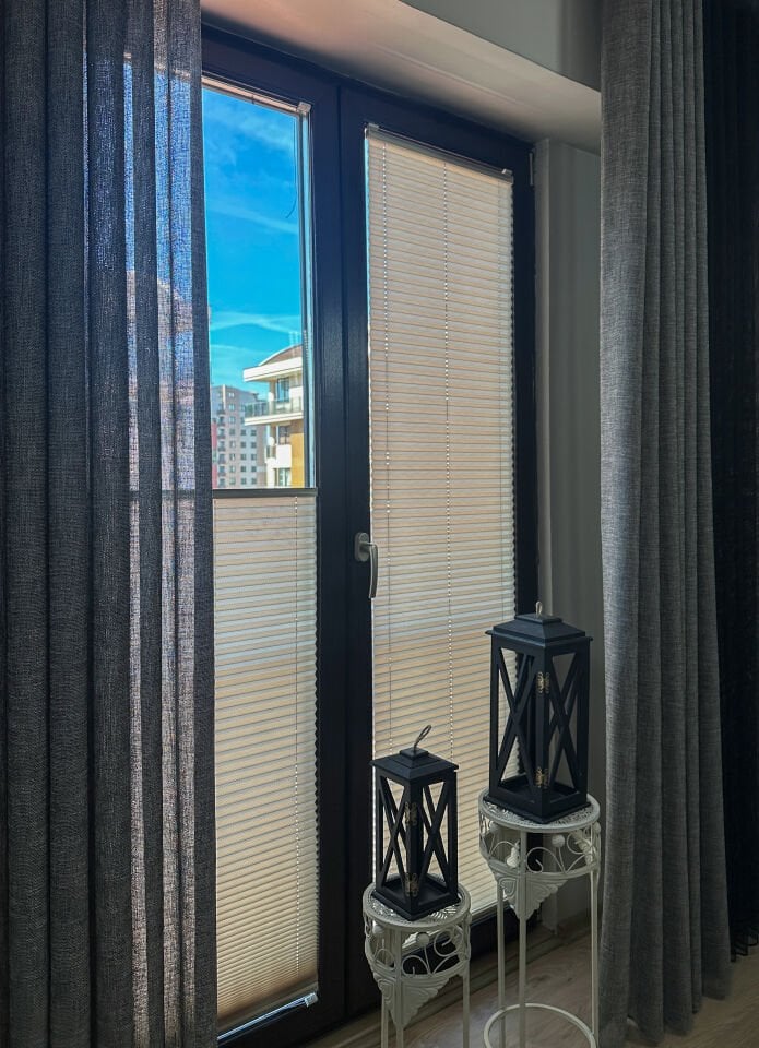 Lidya Serisi Krem Plise Perde