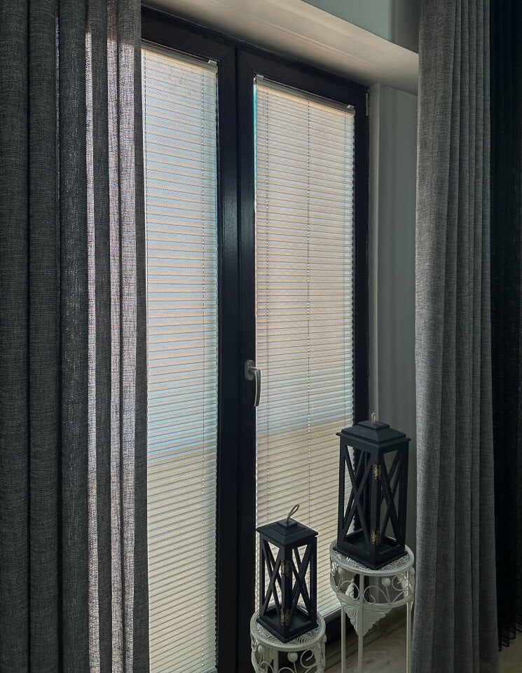 Lidya Serisi Krem Plise Perde