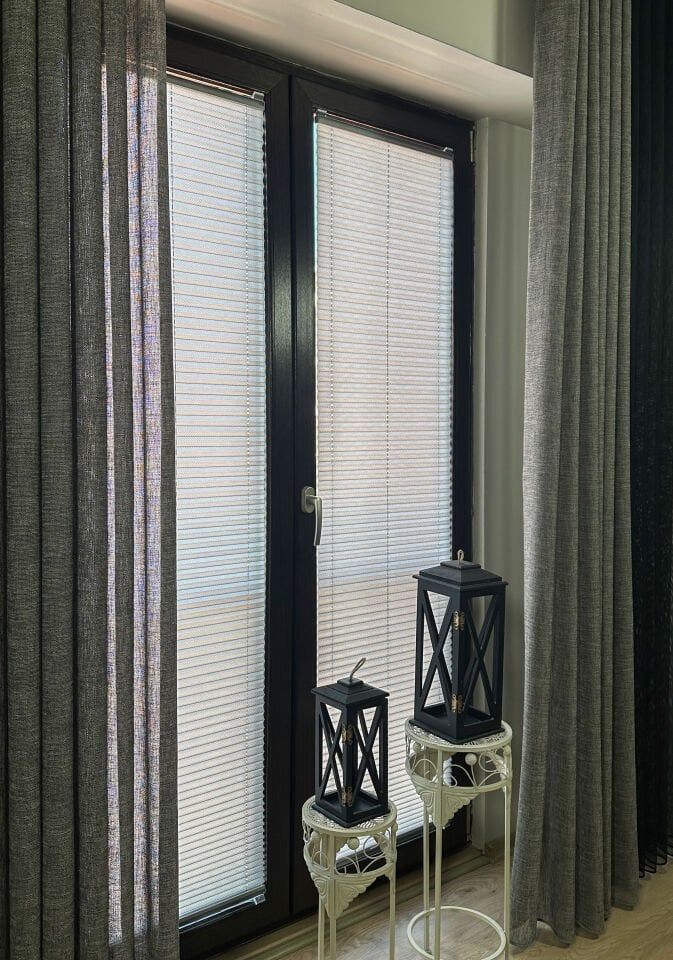 Lidya Serisi Gri Plise Perde