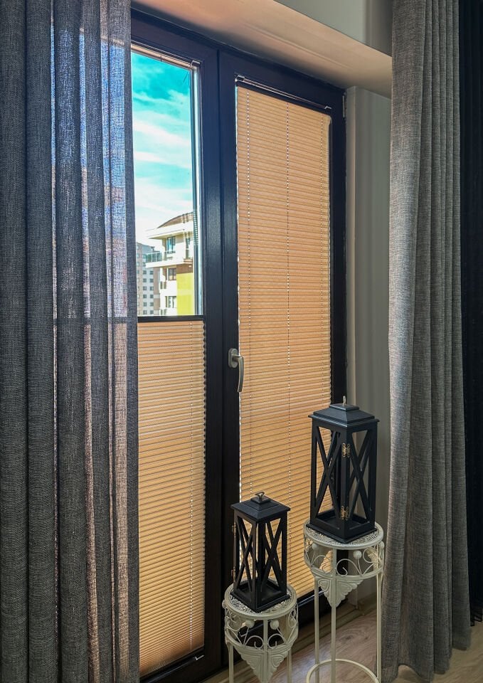 Lidya Serisi Kahve Plise Perde