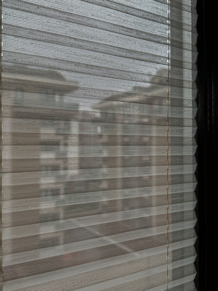 Natural Serisi Ekru Çizgili Tül Perde