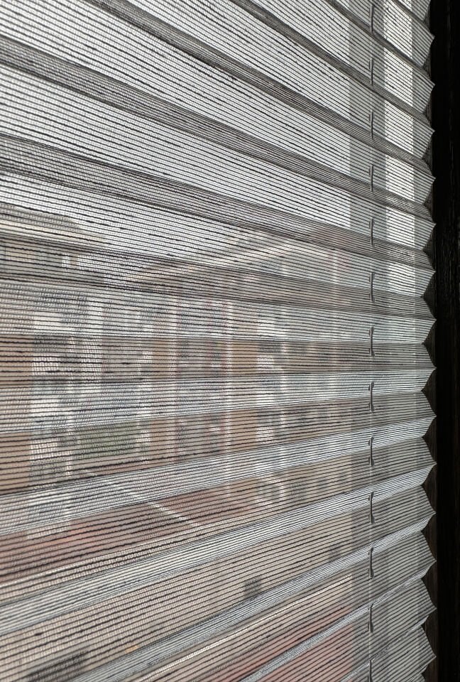 Natural Serisi Gri Çizgili Tül Perde