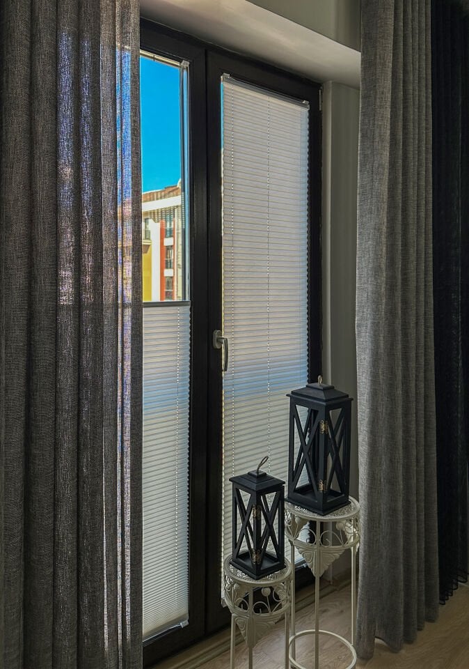 Troya Serisi Beyaz Plise Perde