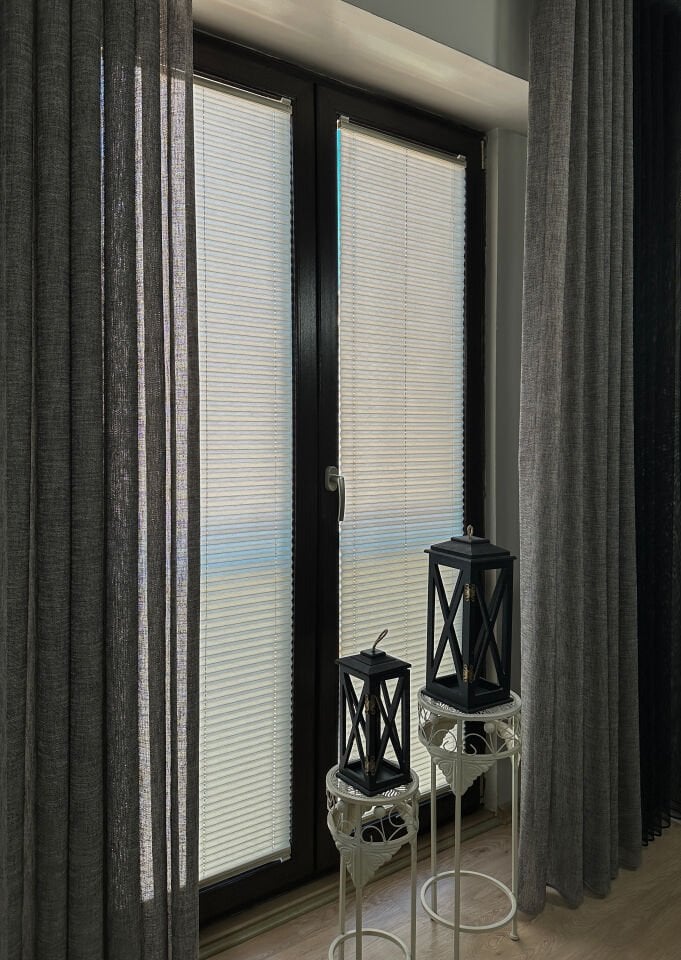 Troya Serisi Krem Plise Perde