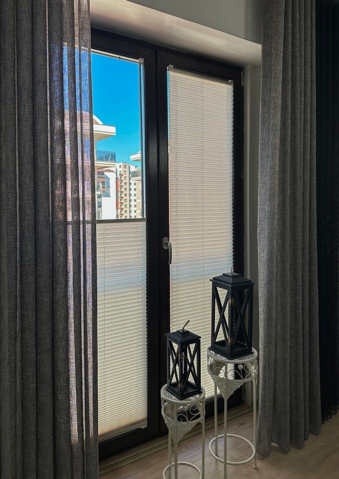 Troya Serisi Krem Plise Perde