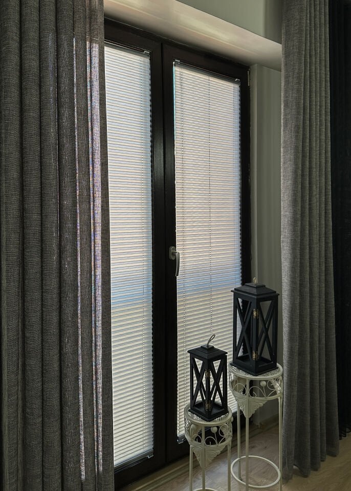 Troya Serisi Gri Plise Perde