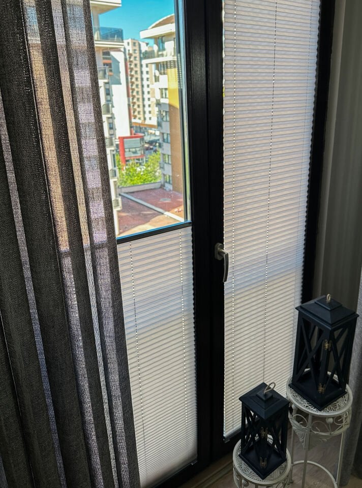 Troya Serisi Gri Plise Perde