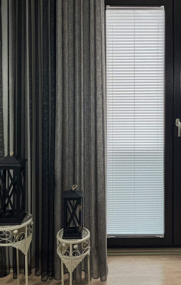 Perla Serisi Beyaz Plise Perde