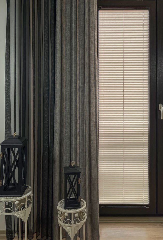 Perla Serisi Sütlü Kahve Plise Perde