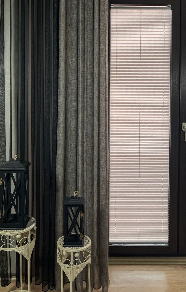 Perla Serisi Gri (Koyu) Plise Perde