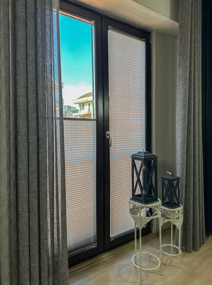 Perla Serisi Gri (Koyu) Plise Perde