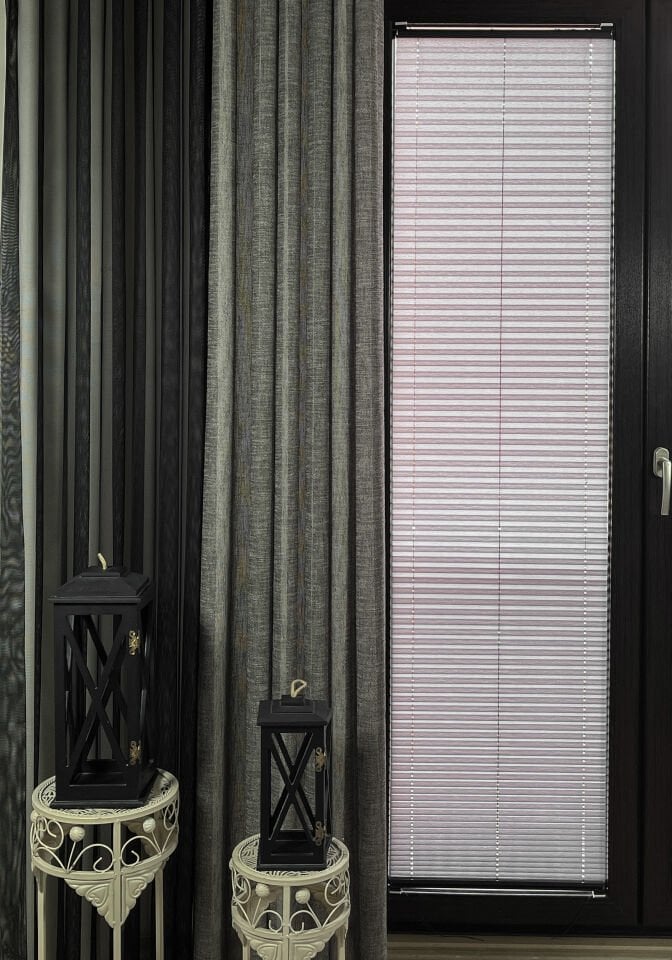 Perla Serisi Antrasit Plise Perde