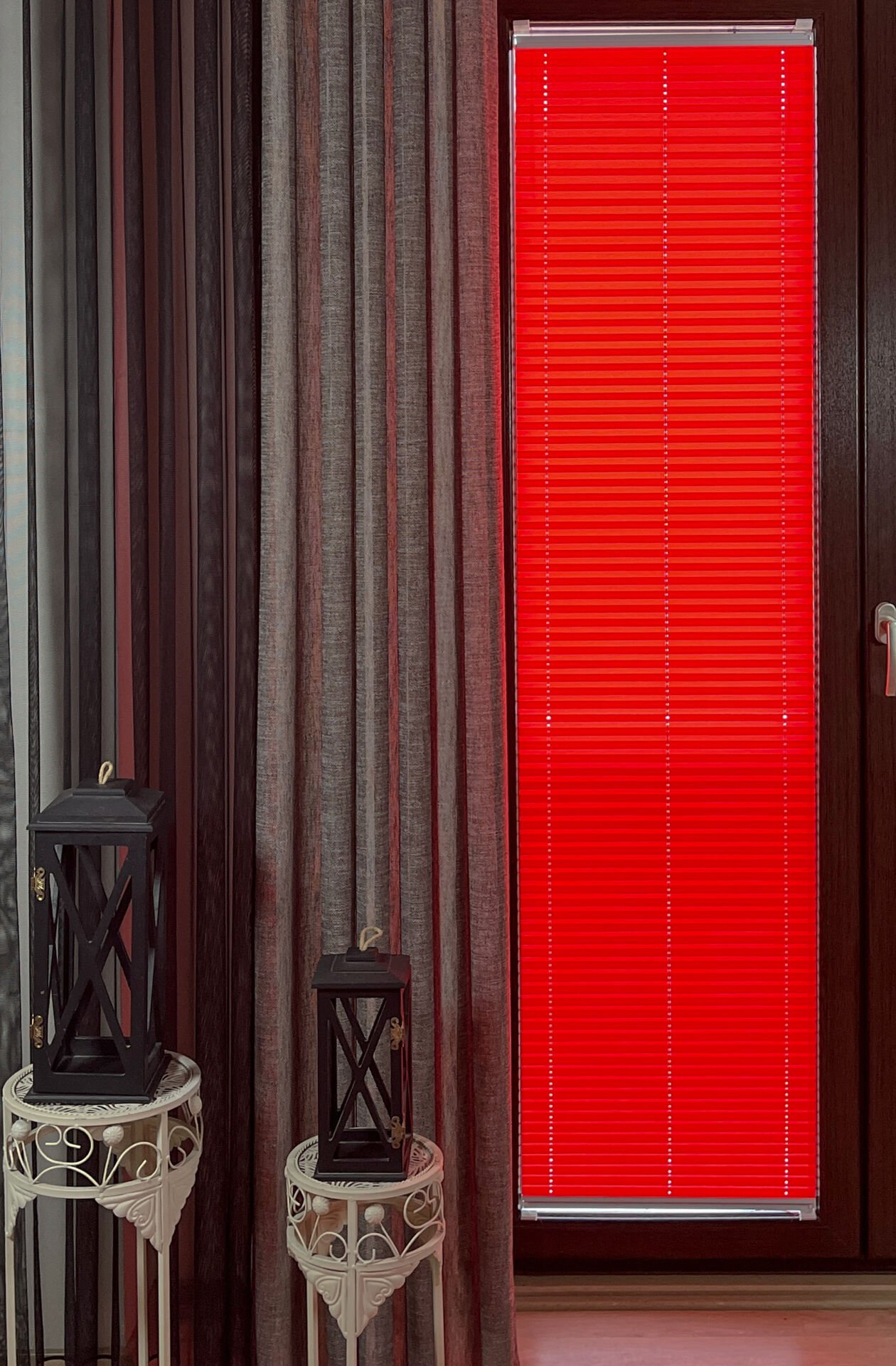 Perla Serisi Kırmızı Plise Perde