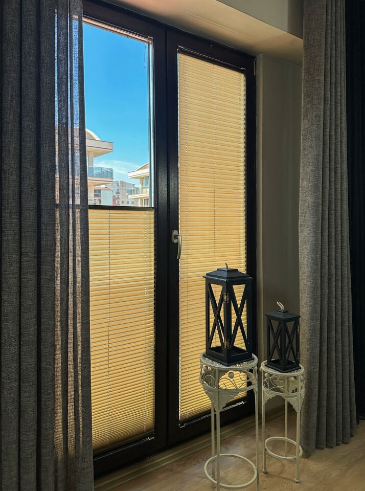 Perla Serisi Bronz Plise Perde