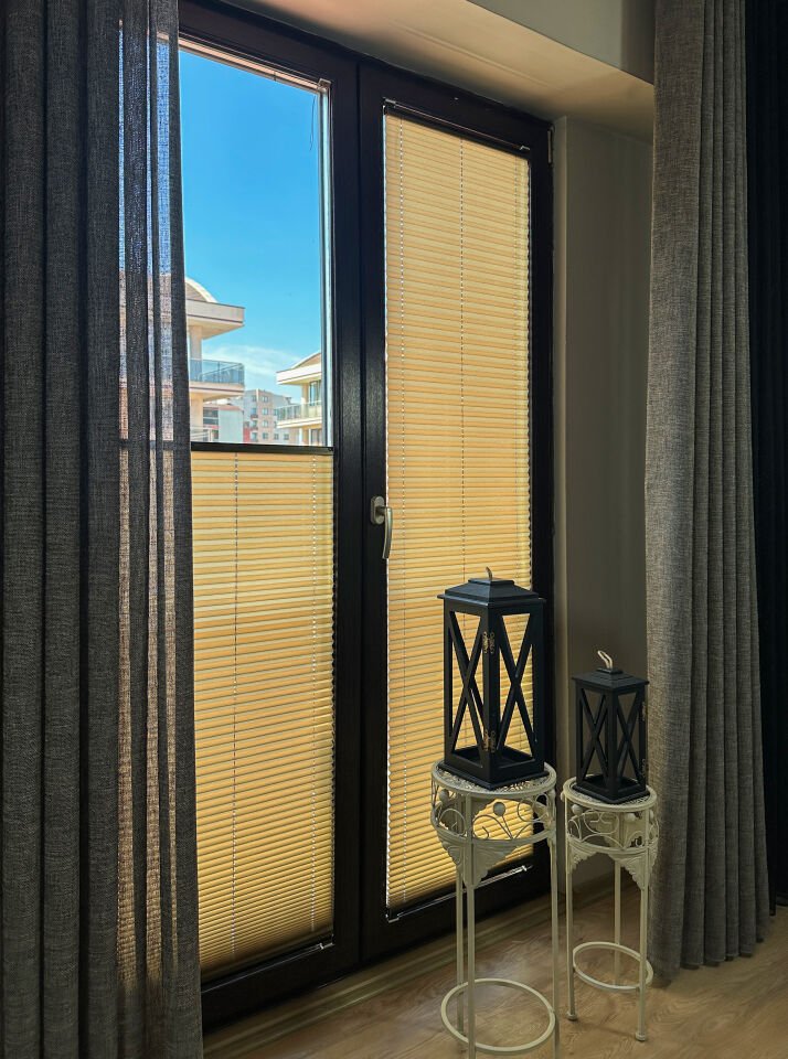 Perla Serisi Bronz Plise Perde